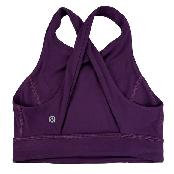 LULULEMON Simply Bare Bra Sz 2 Darkest Magenta / Black - Picture 4 of 5